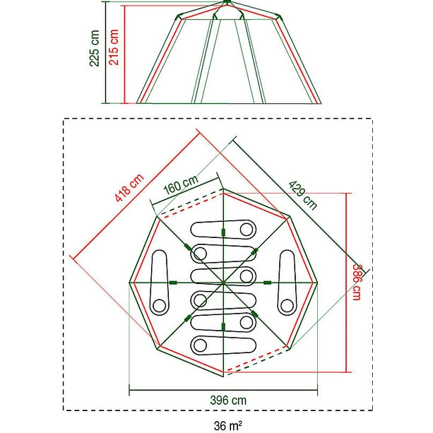 Coleman Cortes Octagon Tent 8 persons grey/orange 6 Coleman Cortes Octagon Tent 8 persons grey/orange - Image 6