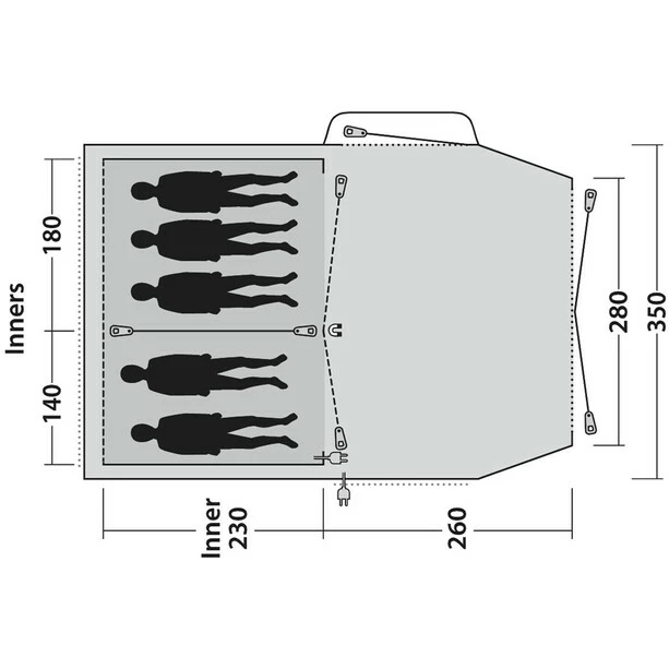 Outwell Nevada 5P Tent navy night 6 Outwell Nevada 5P Tent navy night - Image 6