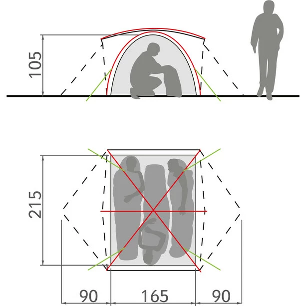 VAUDE Campo 3P Tent chute green 4 VAUDE Campo 3P Tent chute green - Image 4
