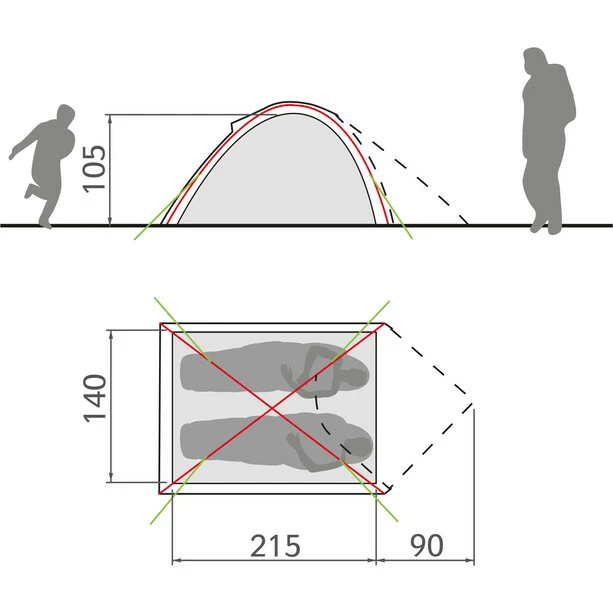 VAUDE Campo Compact 2P Tent chute green 3 VAUDE Campo Compact 2P Tent chute green - Image 3